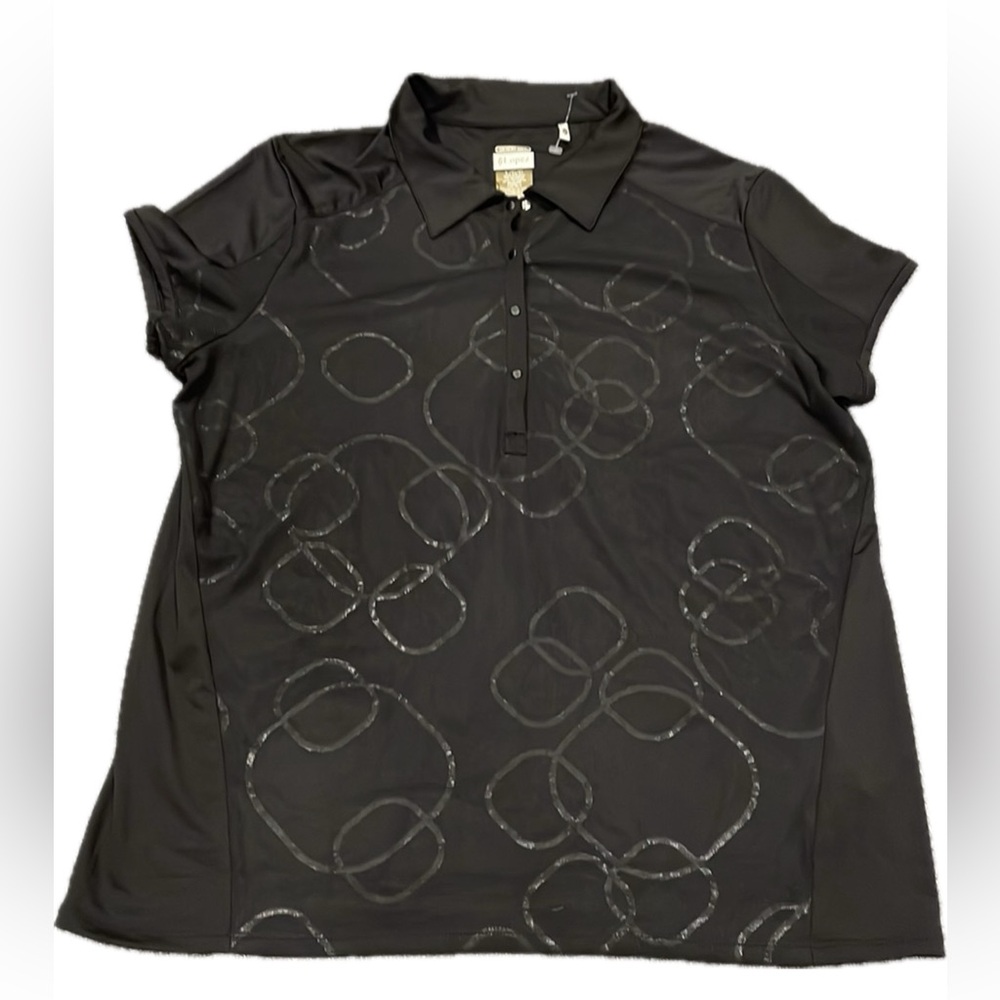 Lopez Desert Dry black with circular mesh front active shirt..